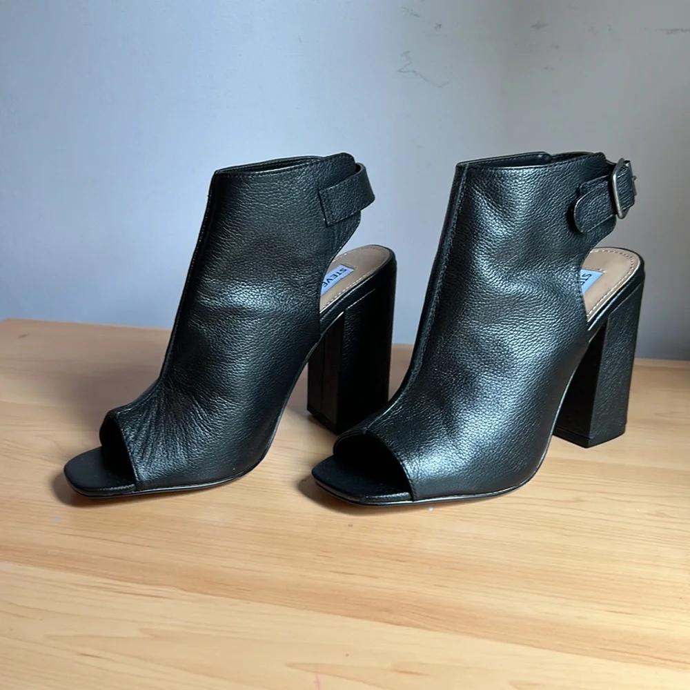 NWOT Steve Madden “talento” leather 4”chunky heel SIZE 6.5M - Picture 1 of 8